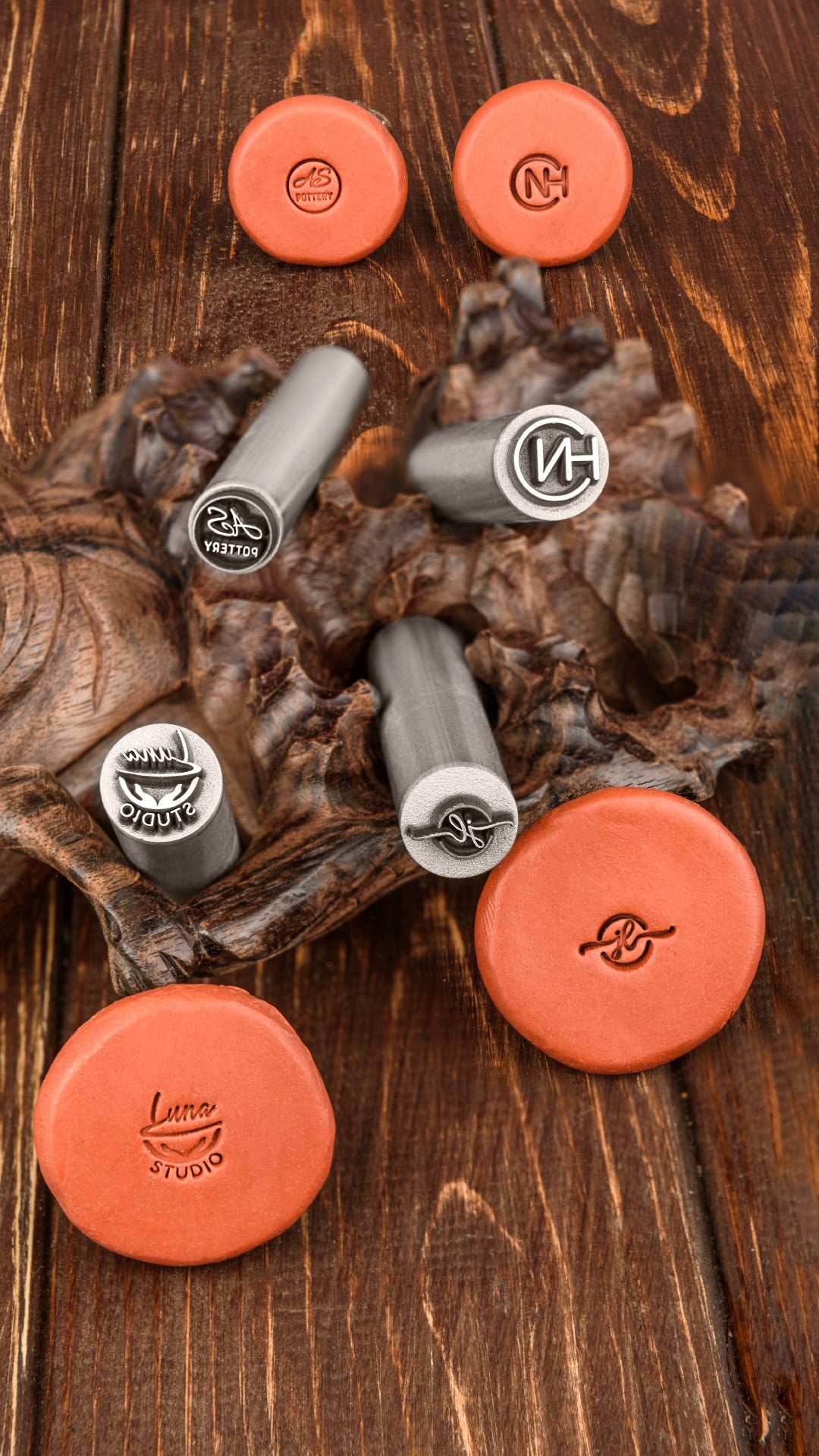 Custom made pottery stamp for clay decorating