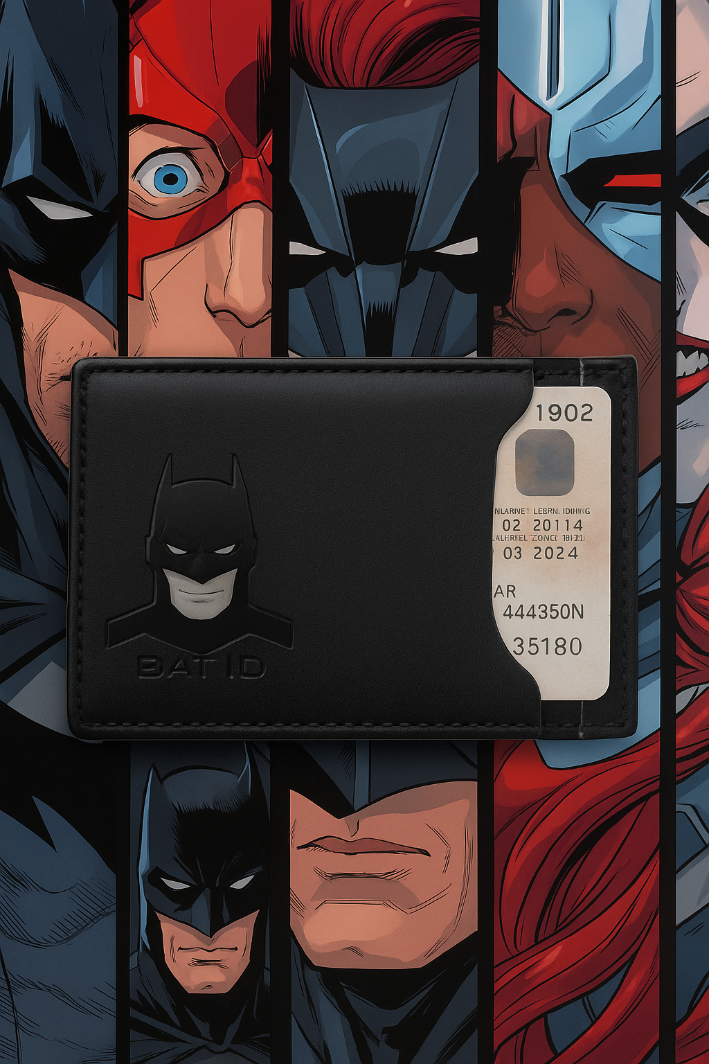 Custom Leather Bat ID Wallet – Personalized Wallet for Men