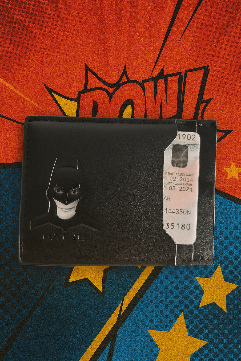 Custom Leather Bat ID Wallet – Personalized Wallet for Men