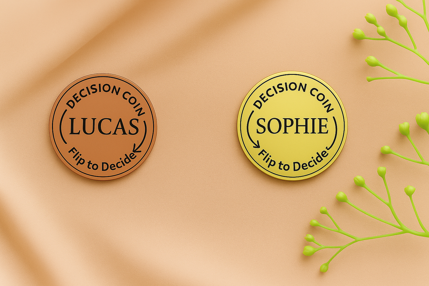 Custom Decision Coin for Couples – Personalized Flip Coin Gift