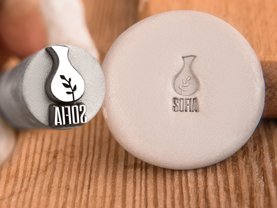 Custom made pottery stamp for clay decorating