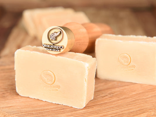 Custom Stamp for Soap and Ceramics with Wooden Handle