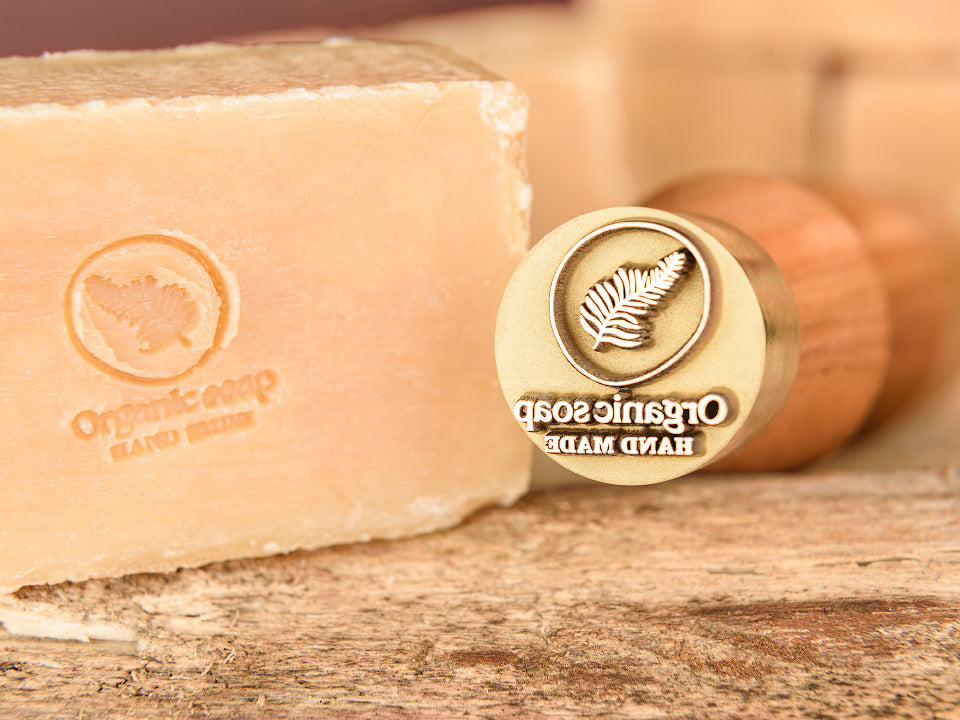 Custom Stamp for Soap and Ceramics with Wooden Handle