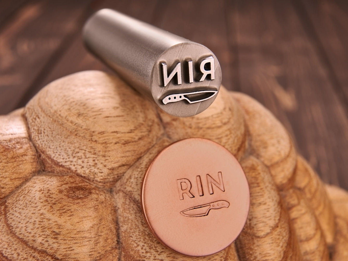 Custom metal stamp for knives