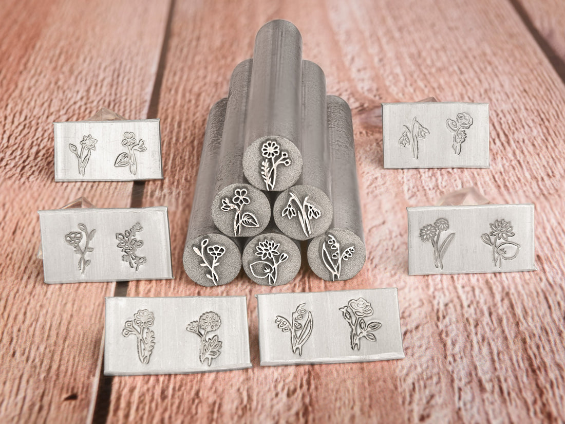 Straight and curved custom stamps for flat and rounded surfaces