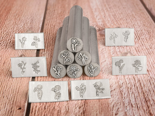 Straight and curved custom stamps for flat and rounded surfaces
