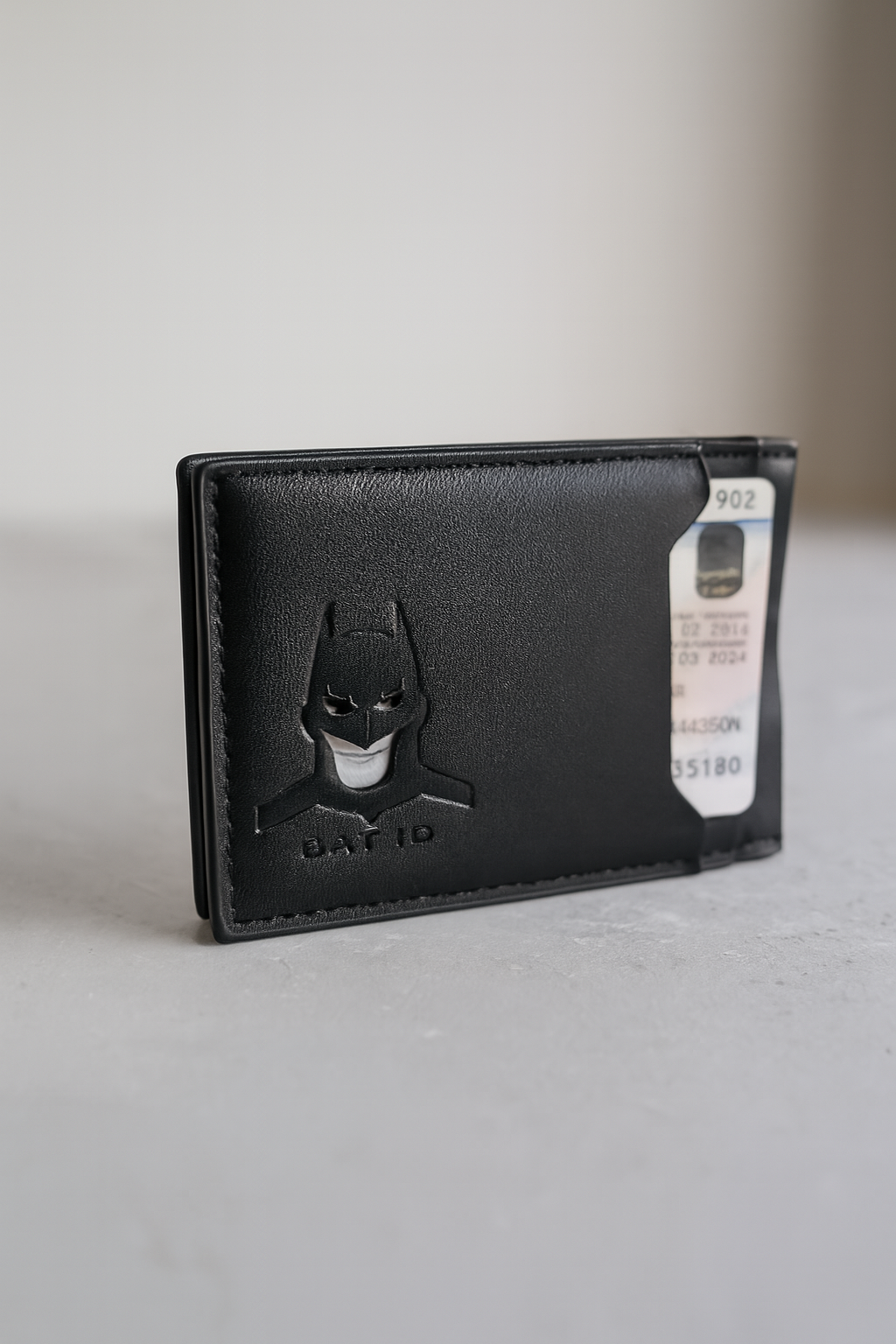Custom Leather Bat ID Wallet – Personalized Wallet for Men