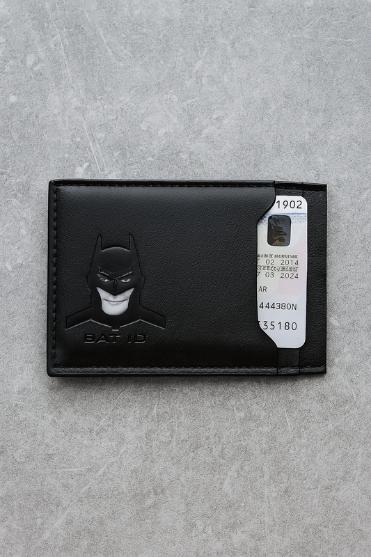 Custom Leather Bat ID Wallet – Personalized Wallet for Men