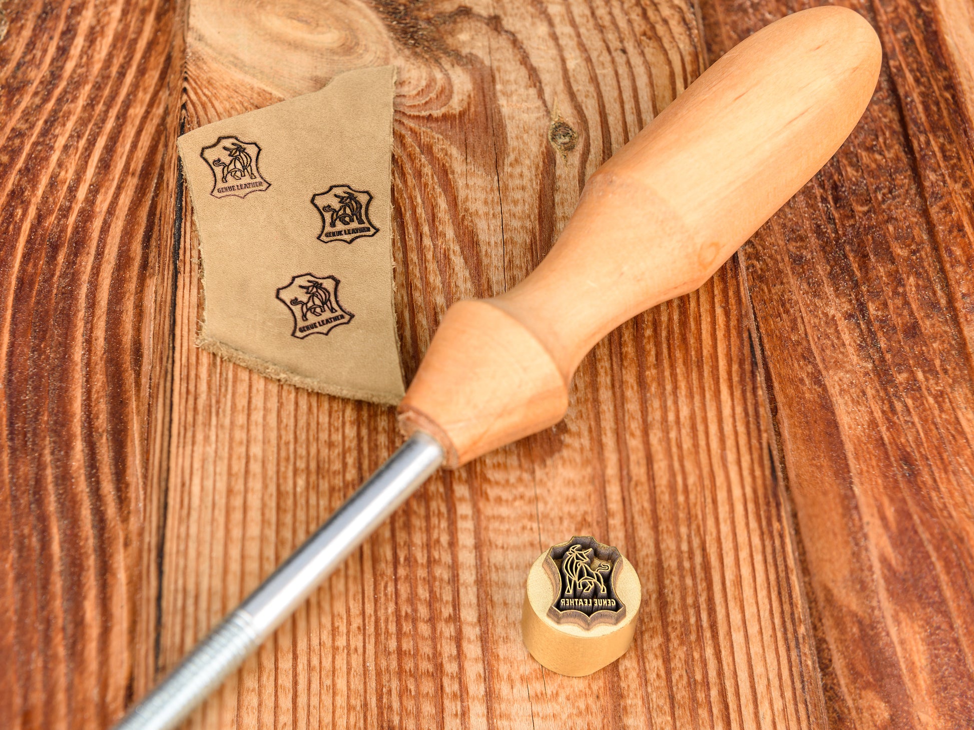 Custom Stamp for Pottery and Soap with Wooden Handle